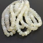 White Moonstone Smooth Rondelle Gemstone Beads