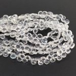 White Topaz Heart Faceted Cut Gemstone Beads