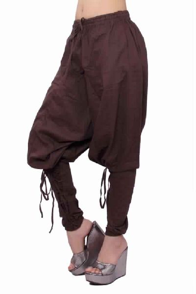 Cotton Women Solid Brown Polo Trouser