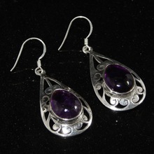 amethyst gemstone earring