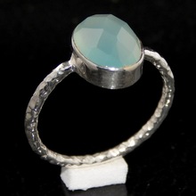 Aqua Chalcedony Gemstone Ring