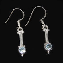 Blue topaz gemstone earring