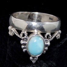 Larimar Gemstone Ring, Gender : Unisex