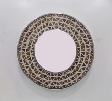 metal frame center round Wall Mirror