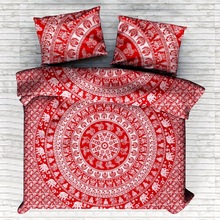 Elephant mandala handmade duvet covers, for Home, Hotel, Size : Queen