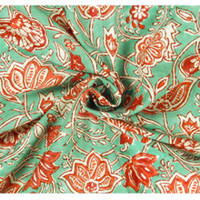 100% Cotton sanganeri floral print fabric, for Awning, Bag, Bedding, Cover, Curtain, Dress, Garment