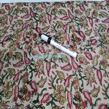 Hand Block Print Yard Fabric, for Bedding, Curtain, Dress, Garment, Home Textile, Lining, Shirt, Sofa