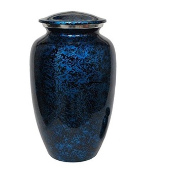 Leather Look Blue Classic Cremation Urn