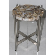Metal Agate Side Table