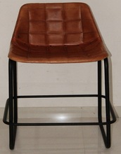 Bistro Leather Bar Chair, Color : Brown