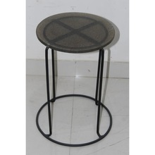 Metal Glass Top Side Table