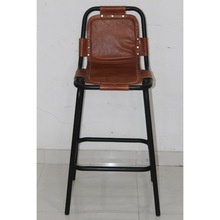 Leather Metal Bar Chair