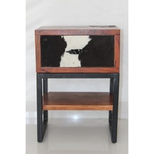 Wooden Metal Wood Nightstand, Size : 40 x 30 x 56 cms (WDH)