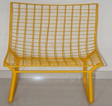 Vintage Industrial Iron Mess Chair, Color : Yellow