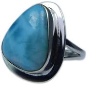 925 Sterling Silver Larimar Ring, Occasion : Anniversary, Gift, Party, Wedding
