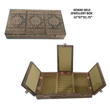 Golden Metal Copper Jewelry Box, Color : Silver