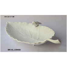 Aluminum Leaf White Washed Platter