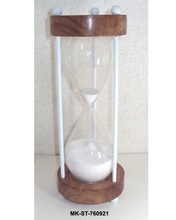 Wood/ Wrought Iron Minutes Sand Timer, for Souvenir