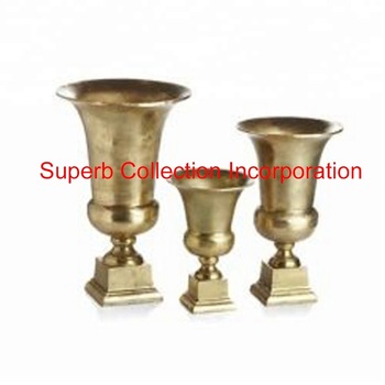 SCI Aluminium Gold Decorative Urn Vase, for Wedding Decoration