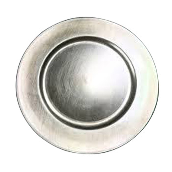 Silver Wedding Charger Plate