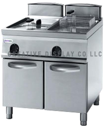 Gas fryer on cabinet 17 Liter Tecnoinox Made In italy