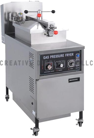 GAS PRESSURE FRYER 25 L, Capacity : 25L(4~6 whole chickens)