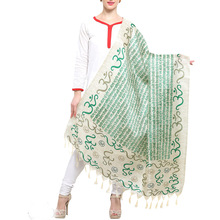 Alluring Off white and Green Color Art silk Dupatta