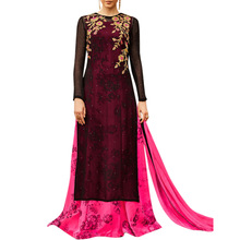 Georgette Indo western Suit with Chiffon Dupatta