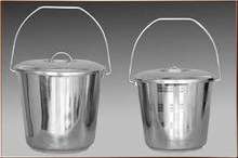 Round Stainless Steel Water Bucket with lid, Feature : Eco-Friendly, Stocked