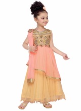 Net designer kids anarkali suits, Technics : Garment Dyed