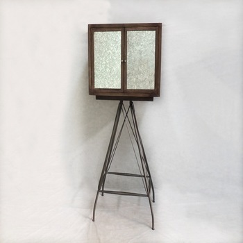 IRON WOOD HIGH CABINET W/D MIRROR, Color : Customized