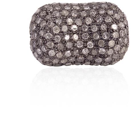 Pave Silver Bead