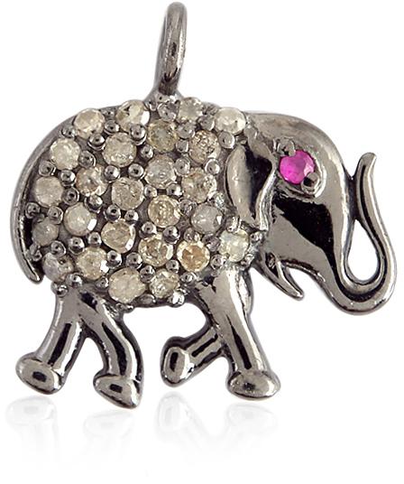 Silver Elephant Charm Pendant