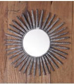 Round Mirror in Iron Frame Antique Finish