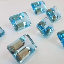 emerald cut loose blue topaz gemstone