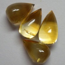 polished natural citrine gemstone teardrops