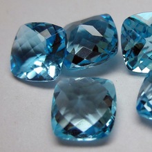 sky blue topaz cushion cut gemstones
