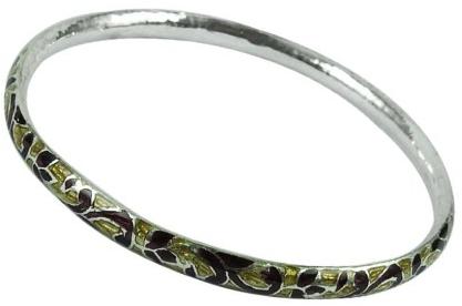 925 Sterling Silver Antique Jewellery Good-Looking Inlay Bangle