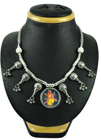925 Sterling Silver Jewellery Trendy Pearl and Inlay Ganesha Picture Necklace