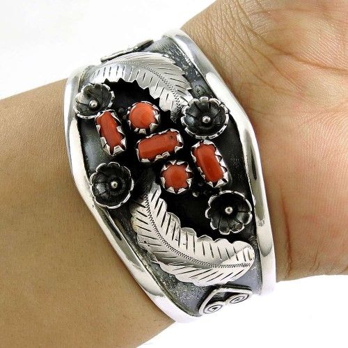 Big Secret Design!! 925 Silver Coral Bangle