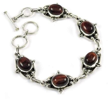 Daily Wear Iron Tiger Eye Gemstone Sterling Silver Bracelet 925 Sterling Silver Jewellery