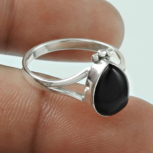 Gorgeous Design! 925 Silver Black Onyx Ring