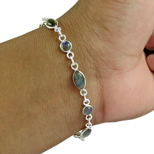 Labradorite gemstone bracelet, Size : 19 cm