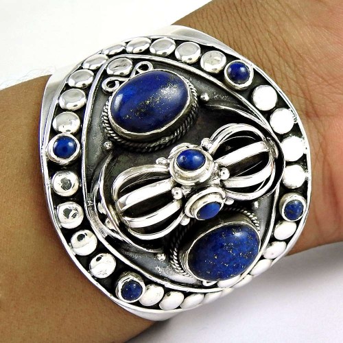 Lavender Dreams ! Lapis 925 Sterling Silver Bangle