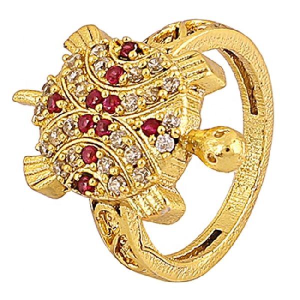 Golden plated zircon ring, Gender : Men's, Unisex, Women's