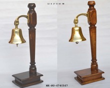 Brass Ship Bell With Wooden Stand, Style : Nautical