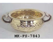 MKI Metal Brass Urli Flower Pot