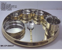 Copper and Stainless Steel Bhojan Thaal