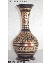 MKI Metal Meenakari Brass Flower Vase
