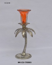 Metal Candle Holder With Glass Lite, Style : Antique Imitation
